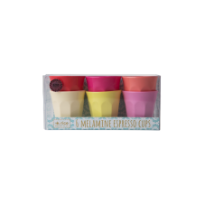 Set of 6 Melamine Espresso Cups in Bright Sunny  Colours by Rice DK